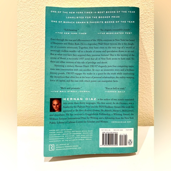 "Trust" PULITZER PRIZE Book by Hernan Diaz - Picture 2 of 2